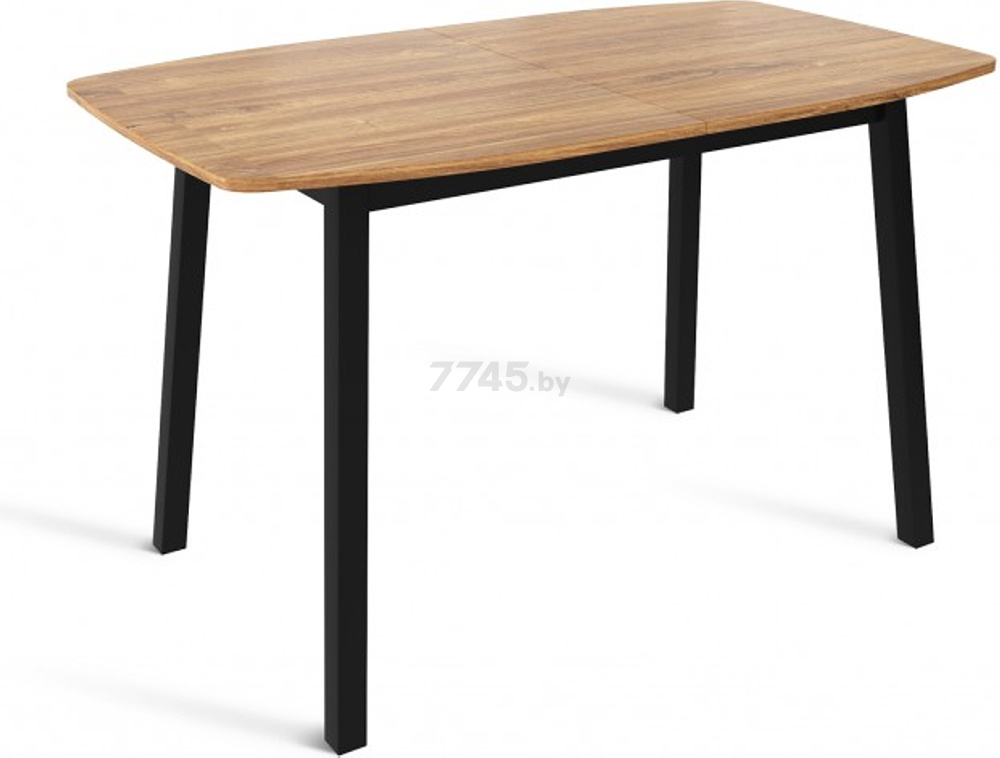 Стол кухонный LISTVIG Лион ЛДСП дуб/черный 120-152х70х75 см