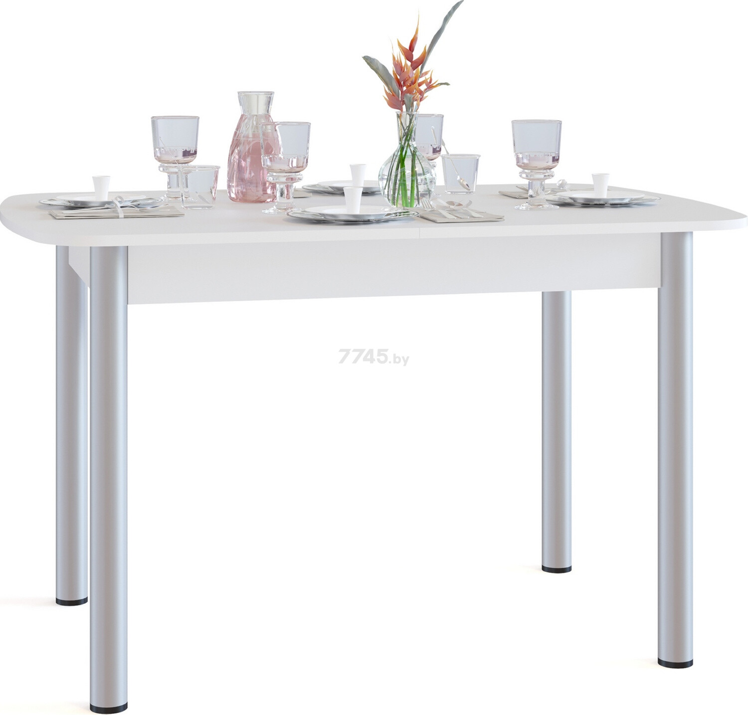Стол кухонный СОКОЛ СО-3м белый 120-164,6х80х75,6 см (SKM_СО3мБ6)