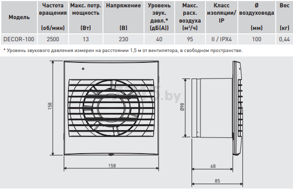 Вентилятор вытяжной накладной SOLER&PALAU Decor-100 CR (5210002100) - Фото 2