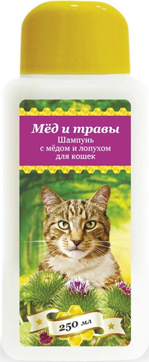 Шампунь для кошек PCHELODAR Мед и травы с медом и лопухом 250 мл (4607145631890)