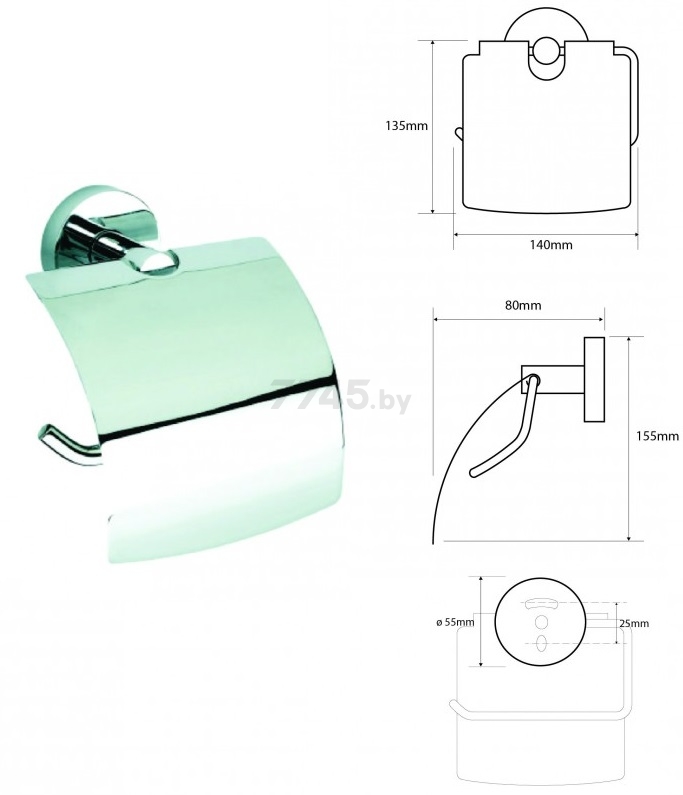 Держатель для туалетной бумаги с крышкой BEMETA Omega хром (104112012) - Фото 2