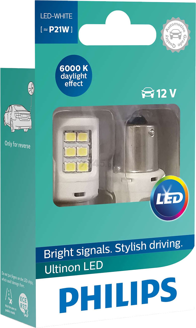 Лампа светодиодная автомобильная PHILIPS Ultinon LED P21W 2 штуки (11498ULWX2) - Фото 3