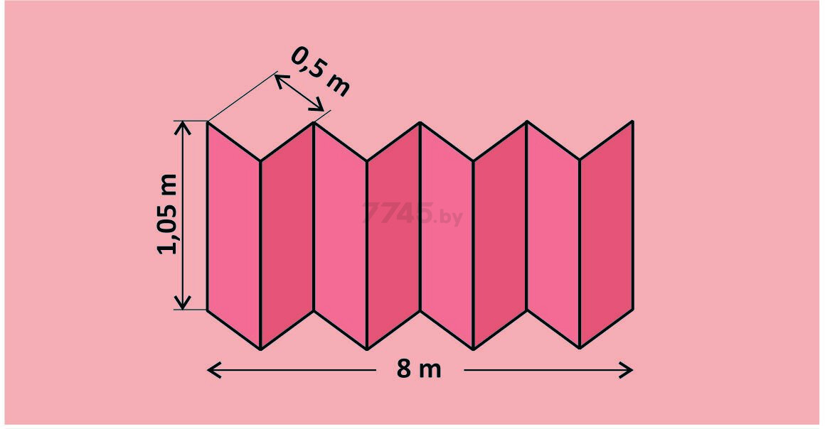 Подложка под ламинат пенополистирол SOLID 1,05x8 м 1,8 мм розовый - Фото 2