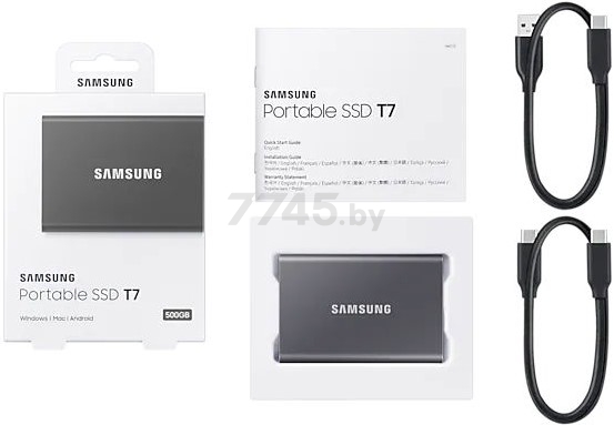 Внешний SSD диск SAMSUNG T7 500GB Gray (MU-PC500T/WW) - Фото 12
