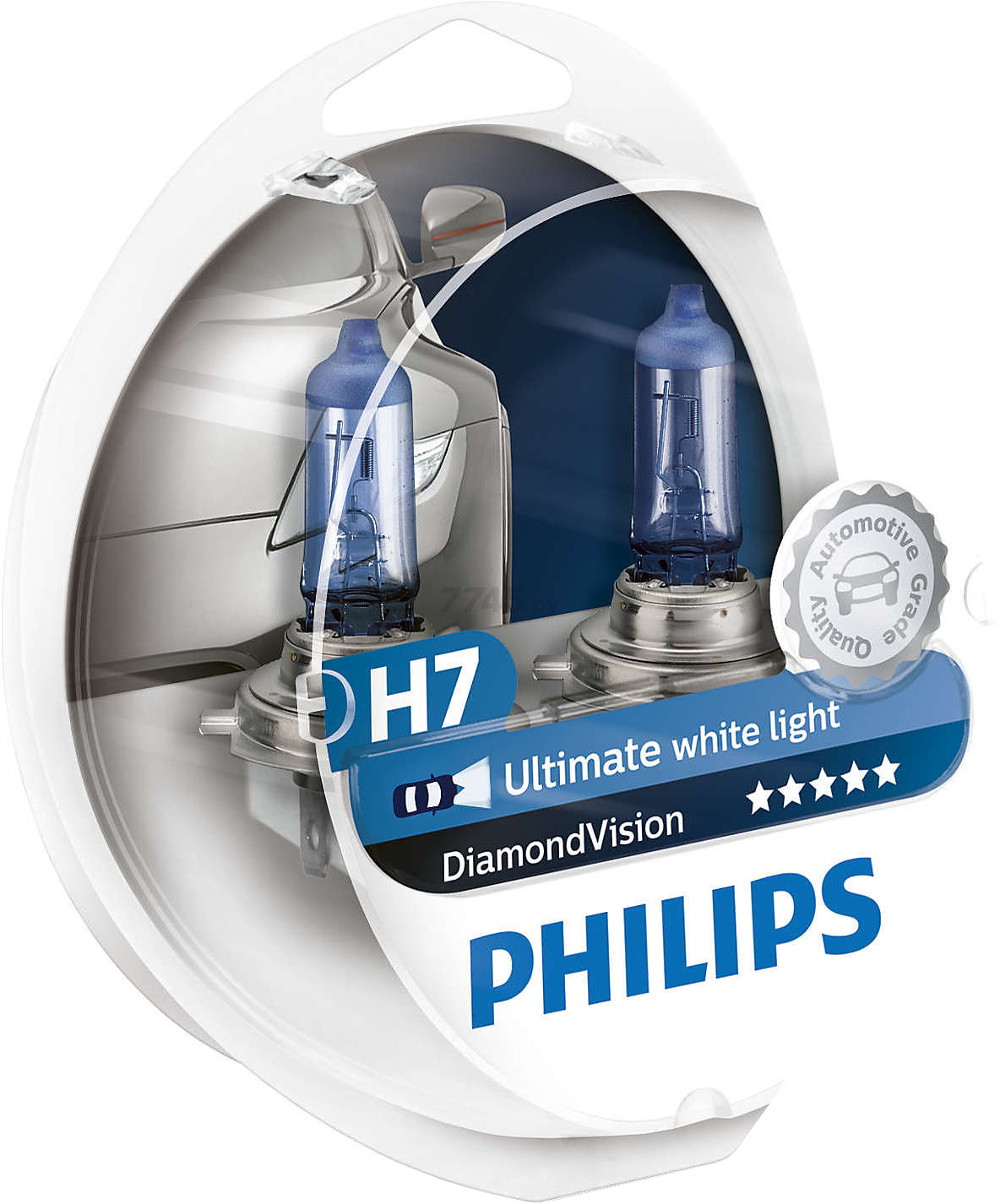 Лампа галогенная автомобильная PHILIPS DiamondVision H7 2 штуки (12972DVS2) - Фото 3