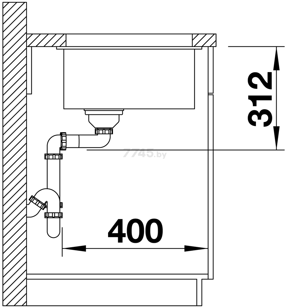 Мойка из искусственного камня BLANCO Subline 500-U Black Edition (526340) - Фото 5