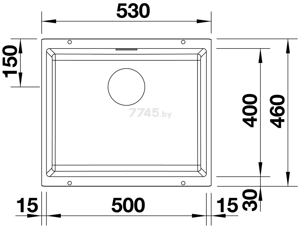 Мойка из искусственного камня BLANCO Subline 500-U Black Edition (526340) - Фото 3