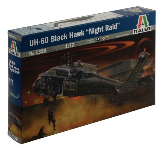 Сборная модель ITALERI Вертолет UH-60/MH-60 BLACK HAWK NIGHT RAID 1:72 (1328)