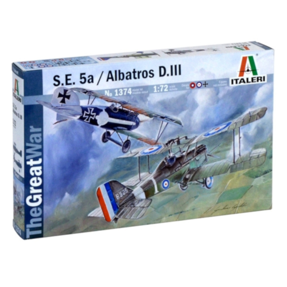 Сборная модель ITALERI Истребитель SE5a и Albatros DIII 1:72 (1374)