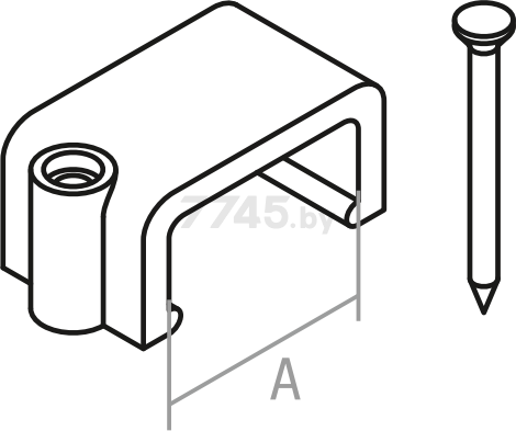 Скоба для крепления прямоугольного кабеля 12 мм белая с гвоздем STARFIX 30 штук (SMZ2-85228-30) - Фото 2