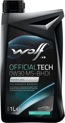Моторное масло 0W30 синтетическое WOLF OfficialTech MS-BHDI 1 л (65615/1)
