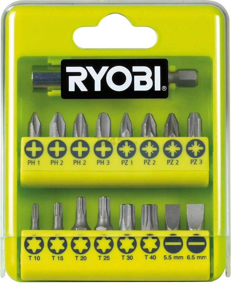 Набор бит с магнитным держателем RYOBI RAK17SD 17 предметов (5132002550)