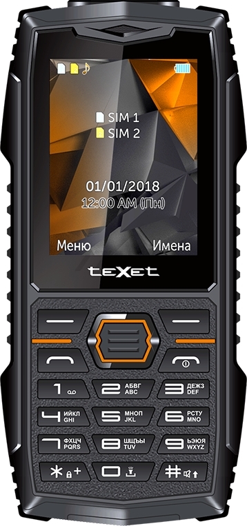 Мобильный телефон TEXET TM-519R черный/оранжевый