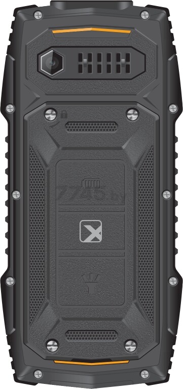 Мобильный телефон TEXET TM-519R черный/оранжевый - Фото 2