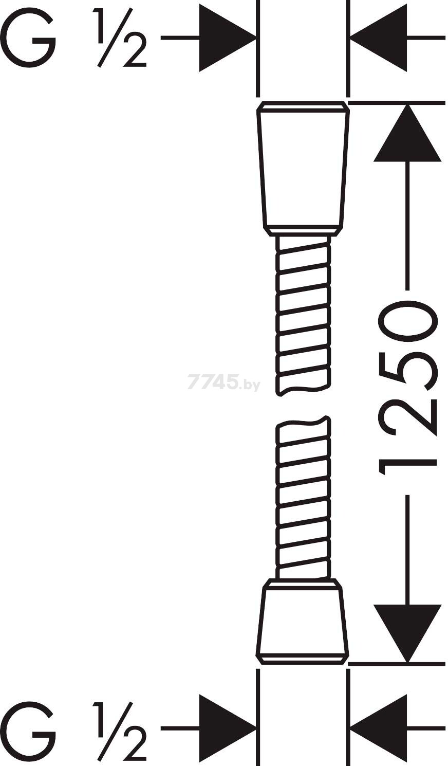 Шланг душевой HANSGROHE Sensoflex 125 см (28132000) - Фото 2