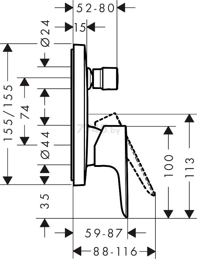 Панель смесителя скрытого монтажа HANSGROHE Talis E (71745000) - Фото 2