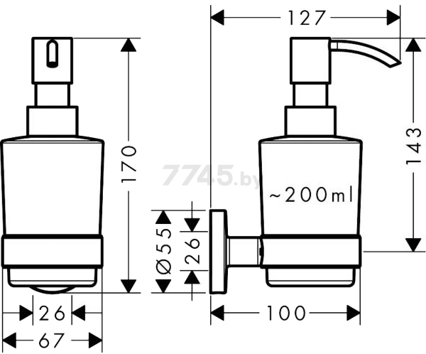 Дозатор для жидкого мыла HANSGROHE Logis (41714000) - Фото 2