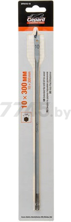 Сверло по дереву перьевое 10х300 мм GEPARD удлиненное (GP0416-10)