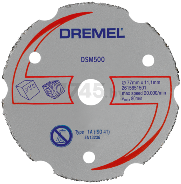 Круг отрезной 77х11,1 мм DREMEL DSM 500 для древесины (2.615.S50.0JA)