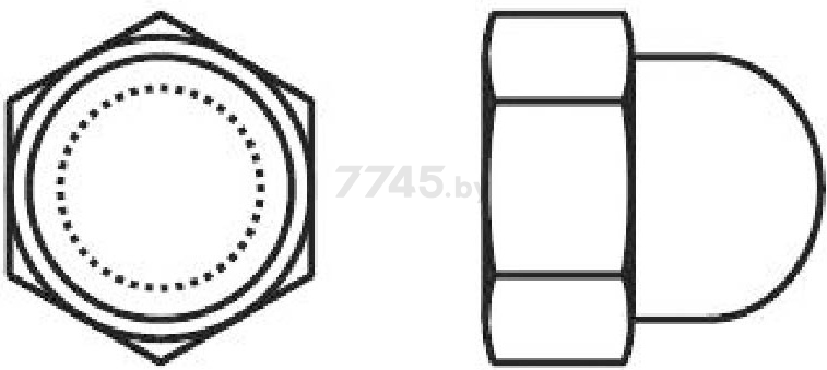 Гайка колпачковая М8 цинк класс прочности 5.8 DIN 1587 STARFIX 5 штук (SMZ1-36216-5) - Фото 3