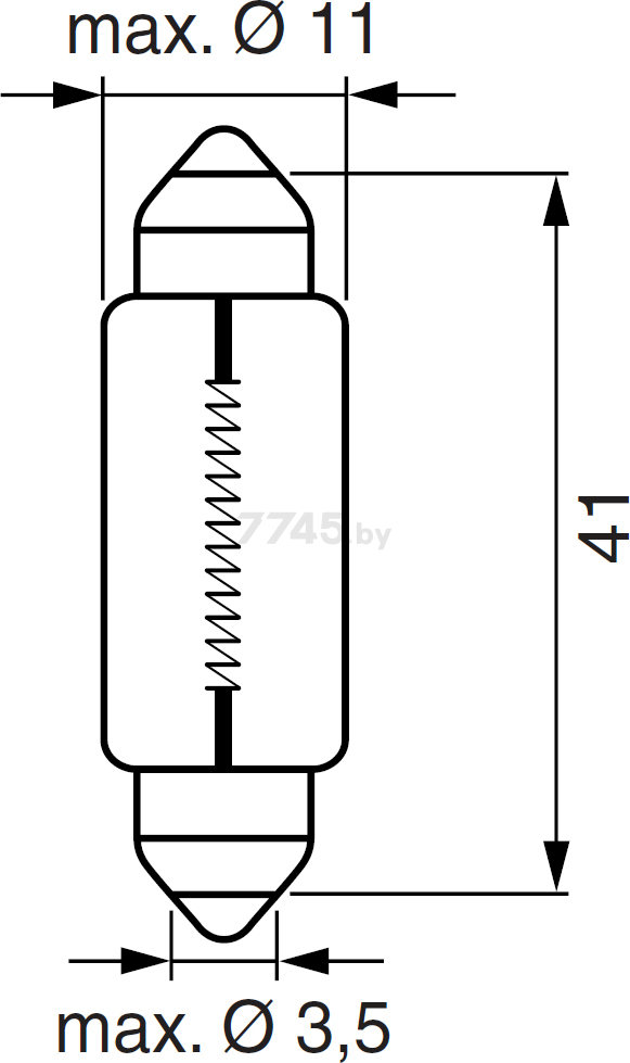 Лампа накаливания автомобильная BOSCH Pure Light SV8,5-8 2 штуки (1987301014) - Фото 3