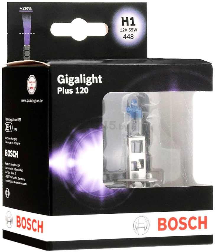 Лампа галогенная автомобильная BOSCH Gigalight Plus 120 H1 2 штуки (1987301105) - Фото 2