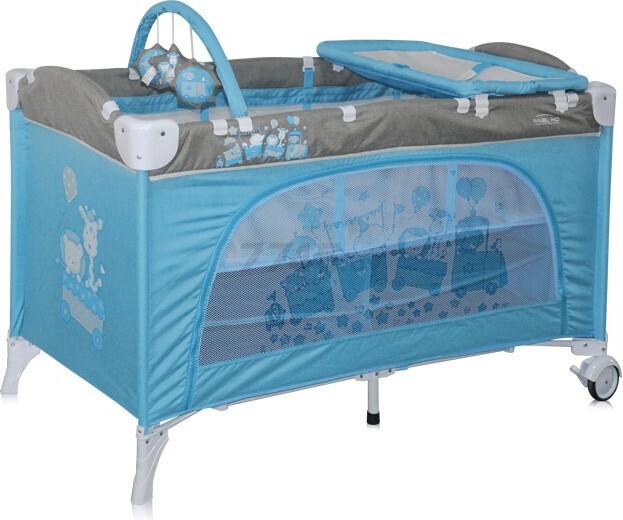 Манеж-кровать LORELLI Travel Kid 2 Blue Toy Train (10080221628)
