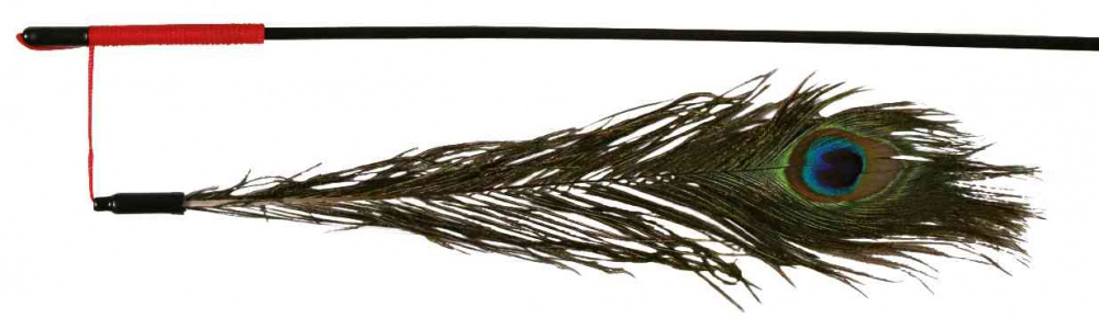 Игрушка для кошек TRIXIE Удочка-дразнилка с пером павлина 47 см (4509)