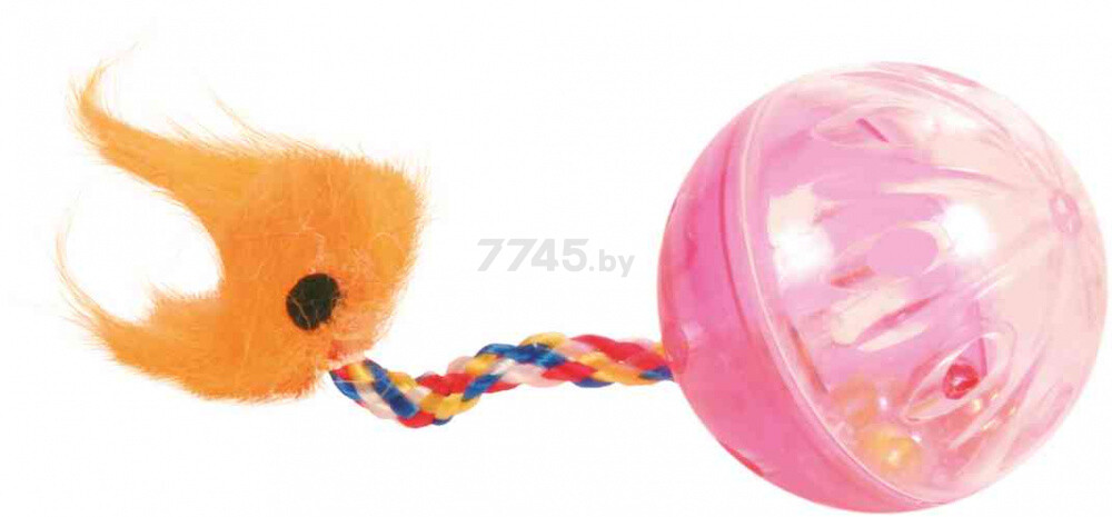 Игрушка для кошек TRIXIE Мяч-погремушка с хвостом d 4 см 2 штуки (4165) - Фото 3