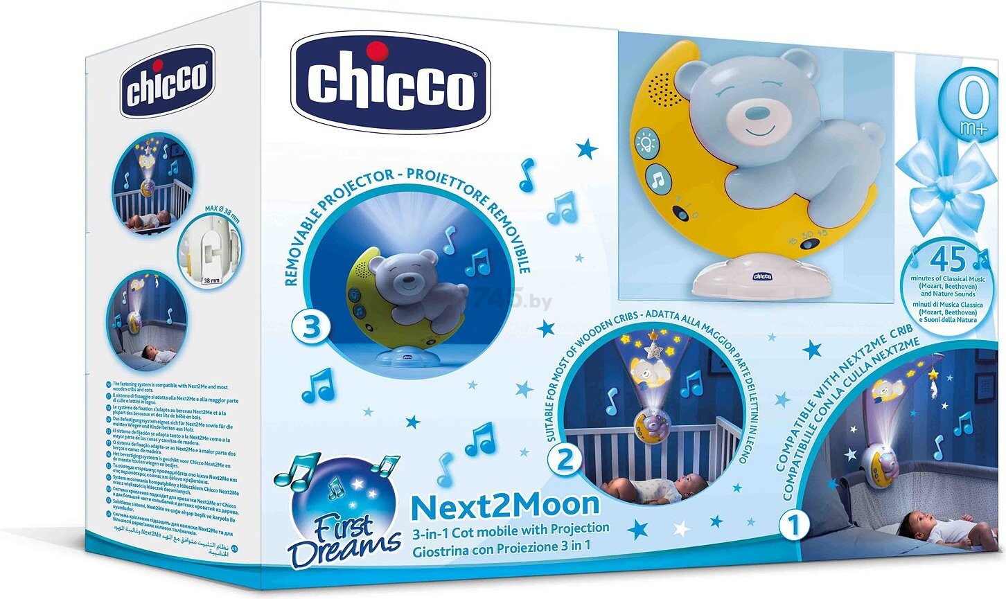 Музыкальный мобиль CHICCO Nex2Moon голубой 340728422 (9828200000) - Фото 6