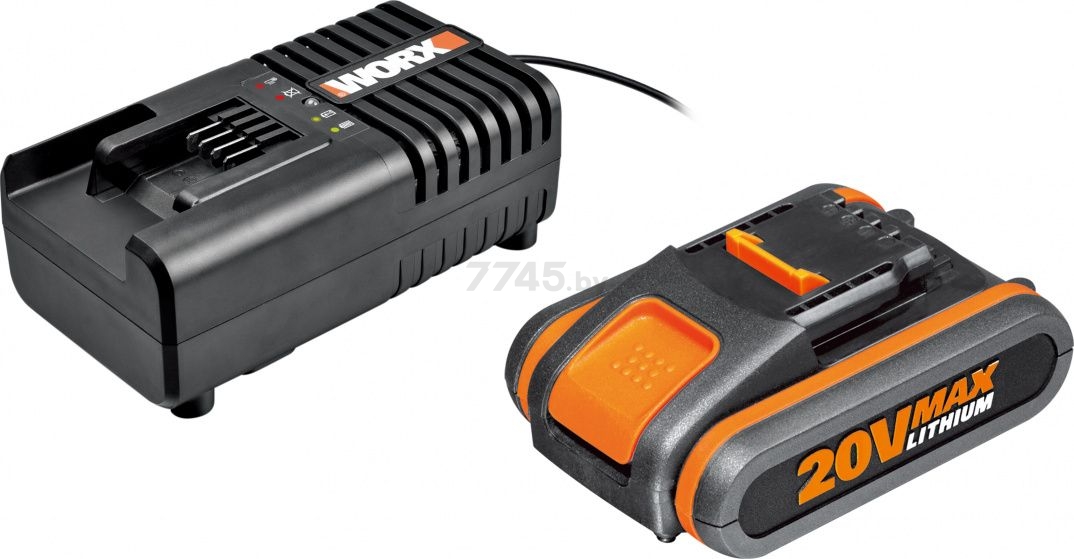 Комплект аккумулятор 20 В 2 Ач и зарядное устройство WORX Powershare (WA3601)