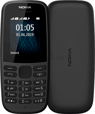 Мобильный телефон NOKIA 105 Dual SIM 2019 черный (16KIGB01A01) - Фото 2