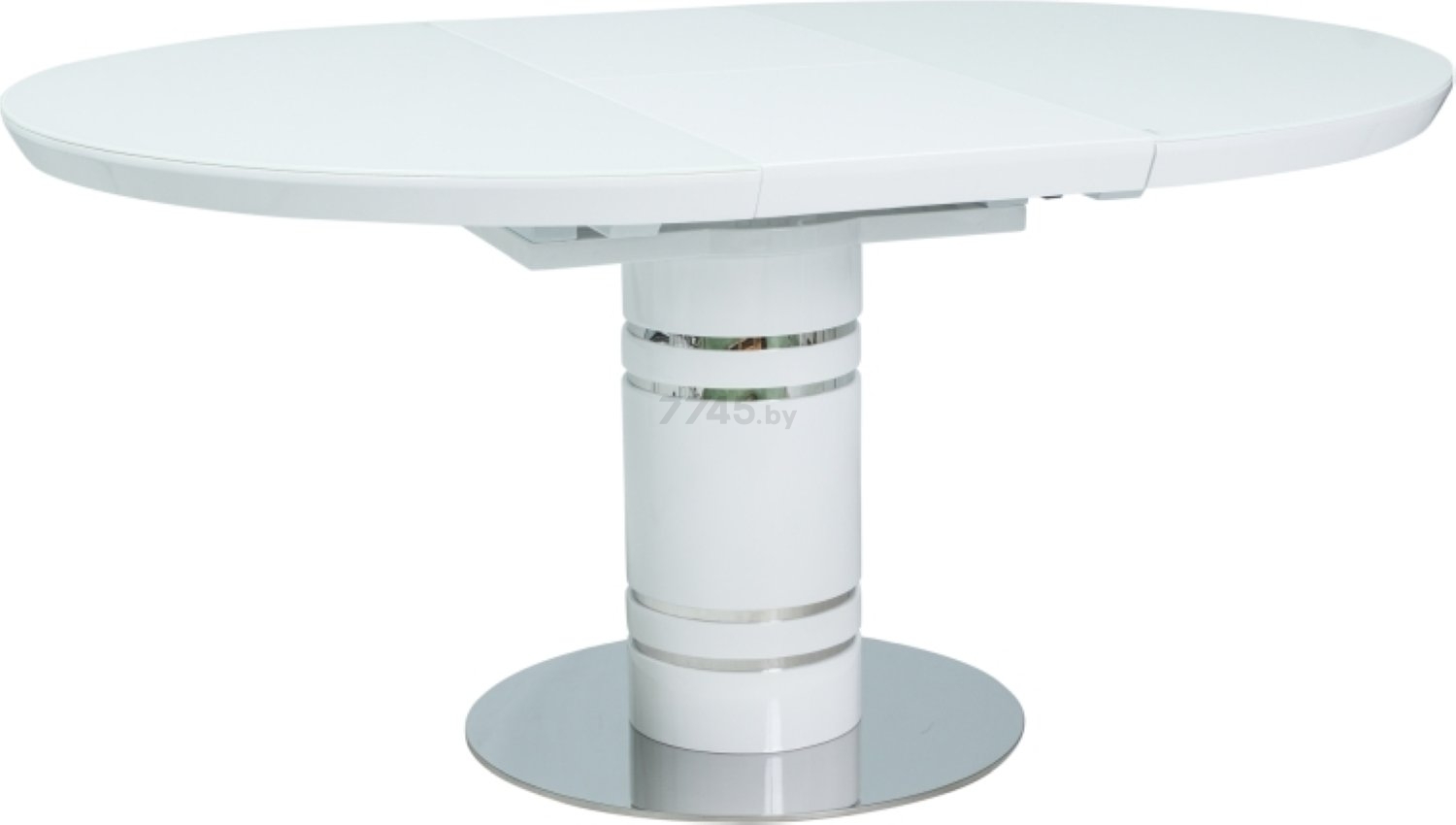 Стол кухонный SIGNAL Stratos белый лак 120-160х120х76 см (STRATOSBB120) - Фото 2