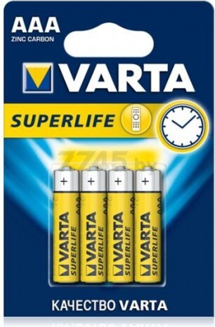 Батарейка ААА VARTA Superlife 1,5 V алкалиновая 4 штуки