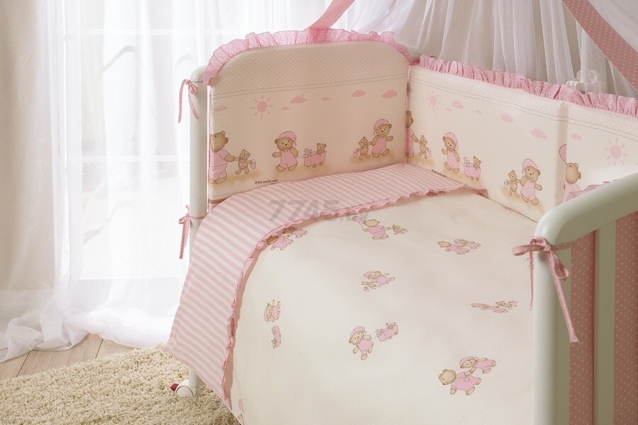 Комплект в кроватку PERINA Тиффани Неженка розовый 7 предметов (Т7-01.3) - Фото 3