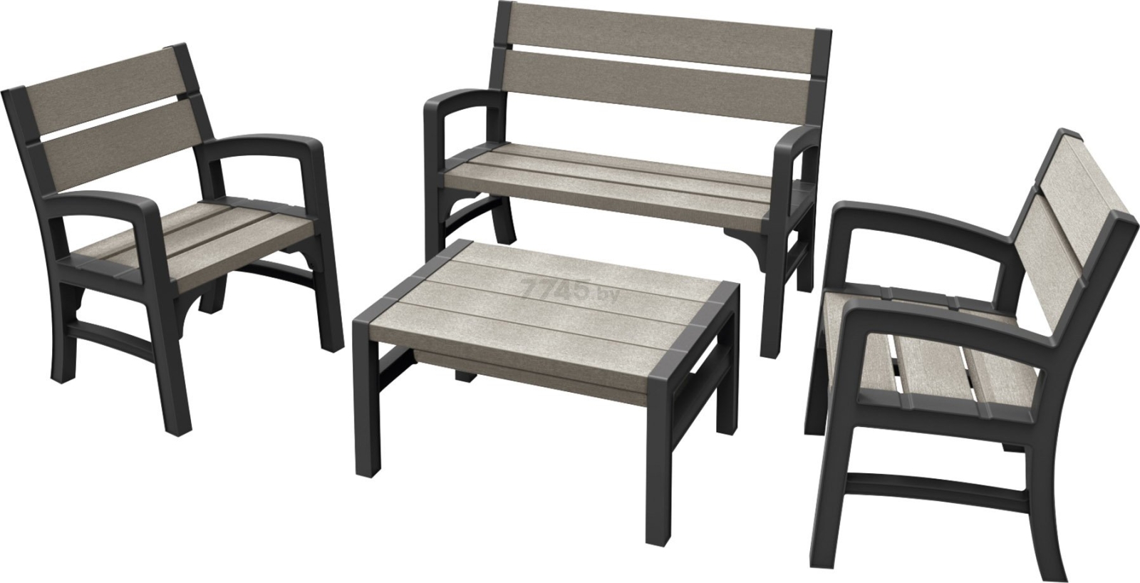 Комплект мебели садовой KETER Montero WLF Bench Set серый (233152)