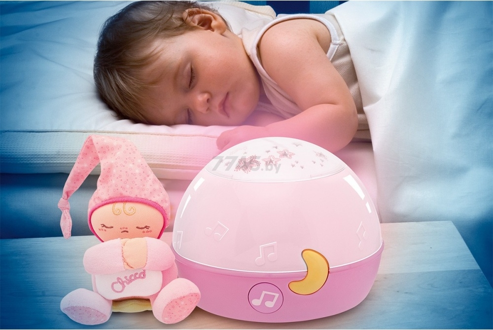 Ночник-проектор детский CHICCO Звездный настольный розовый (2427100000) - Фото 2