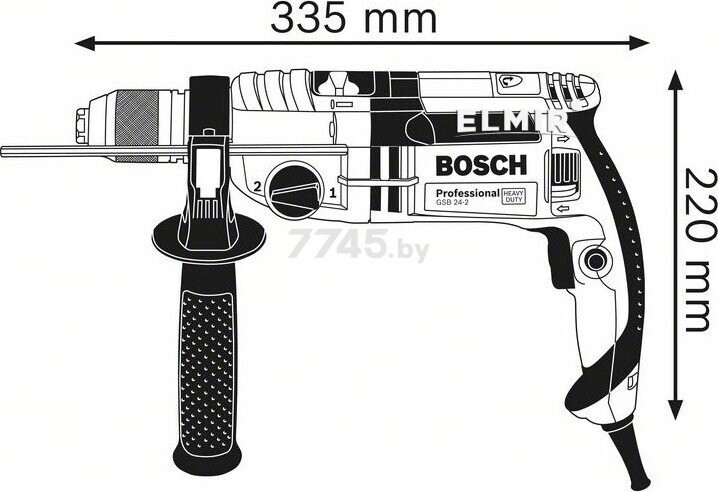 Дрель ударная BOSCH GSB 24-2 Professional (060119C801) - Фото 5