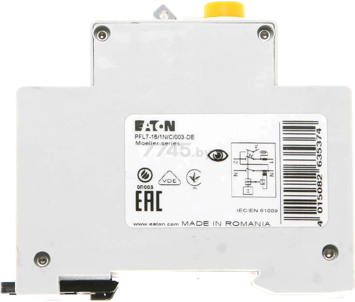Дифавтомат EATON PFL7 1P+N C25 тип AC 30мА (263549) - Фото 4