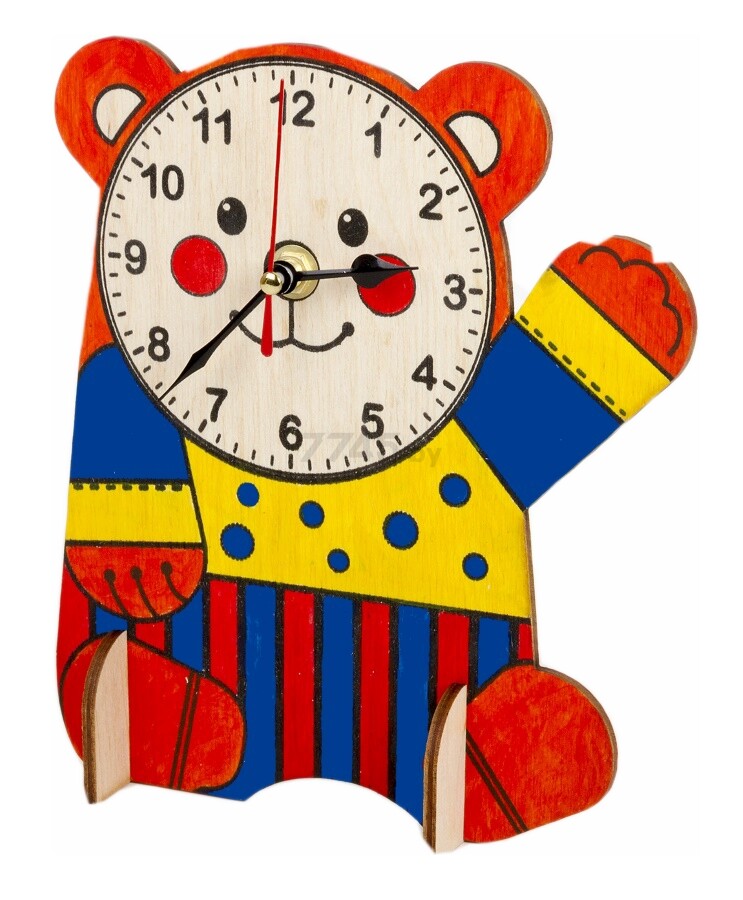 Набор для творчества ДЕСЯТОЕ КОРОЛЕВСТВО Деревянные часы Медвежонок (01961) - Фото 2