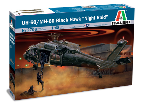 Сборная модель ITALERI Вертолет UH-60/MH-60 NIGHT RAID 1:48 (2706)