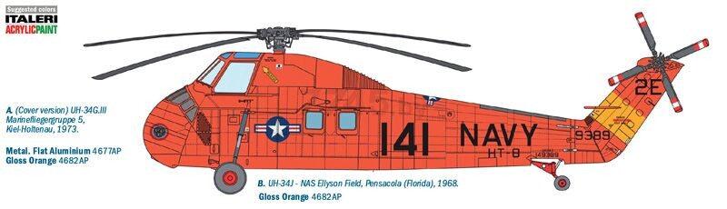 Сборная модель ITALERI Американский транспортный вертолет H-34GIII / UH-34J 1:48 (2712) - Фото 9