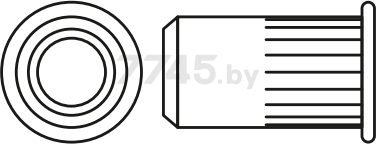 Заклепка резьбовая М5 цилиндрический бортик белый цинк STARFIX 10000 штук (SM-48527-10000) - Фото 2