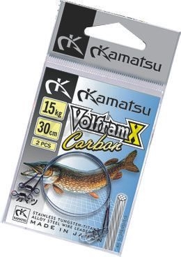 Поводок рыболовный KAMATSU Volfram Carbon 20 см 10 кг 2 штуки (276 020 010)