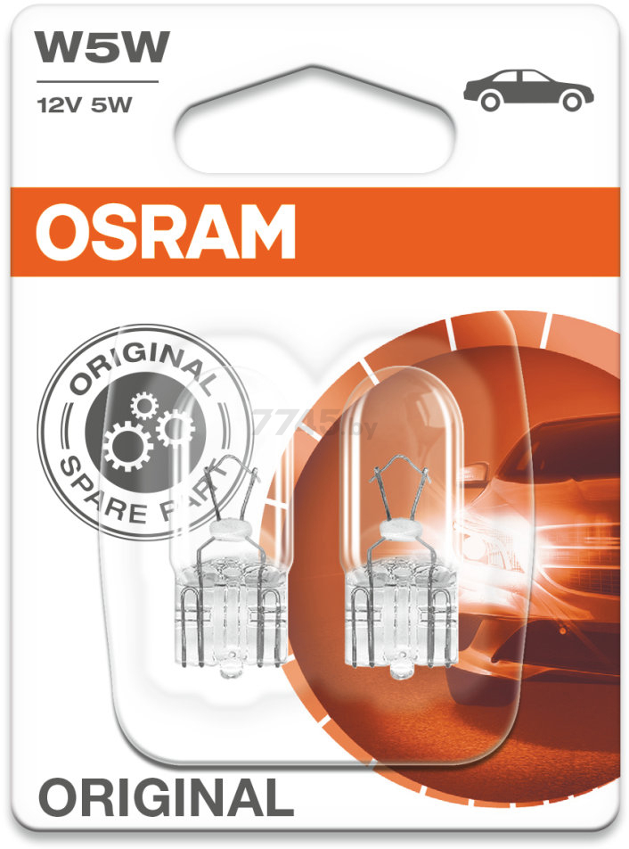 Лампа накаливания автомобильная OSRAM Original W5W 2 штуки (2825-02B) - Фото 2