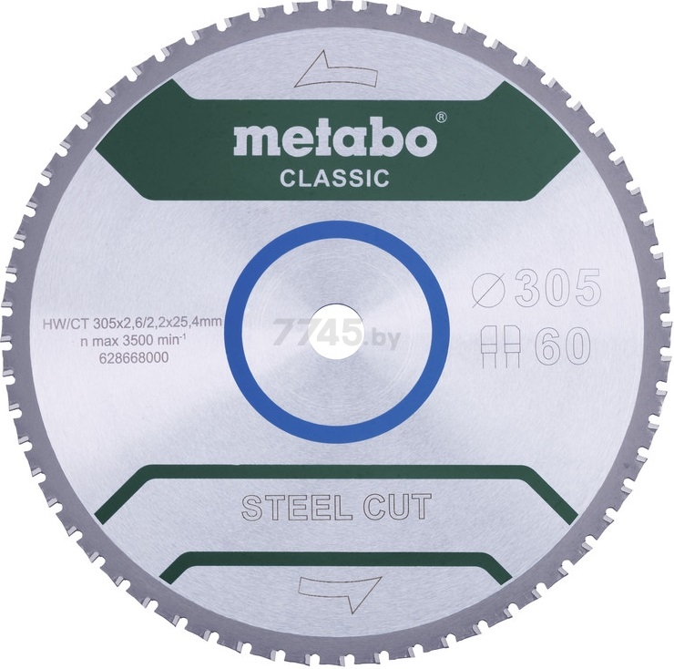 Диск пильный 355x25,4 мм 72 зуба METABO Steel Cut Classic (628669000)