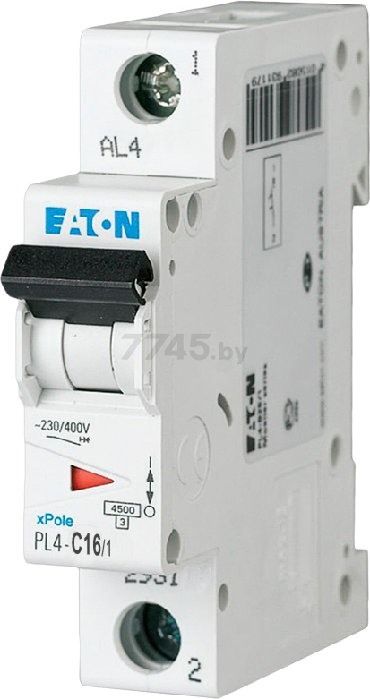 Автоматический выключатель EATON PL4 1P 40А С 4,5кА (293128)