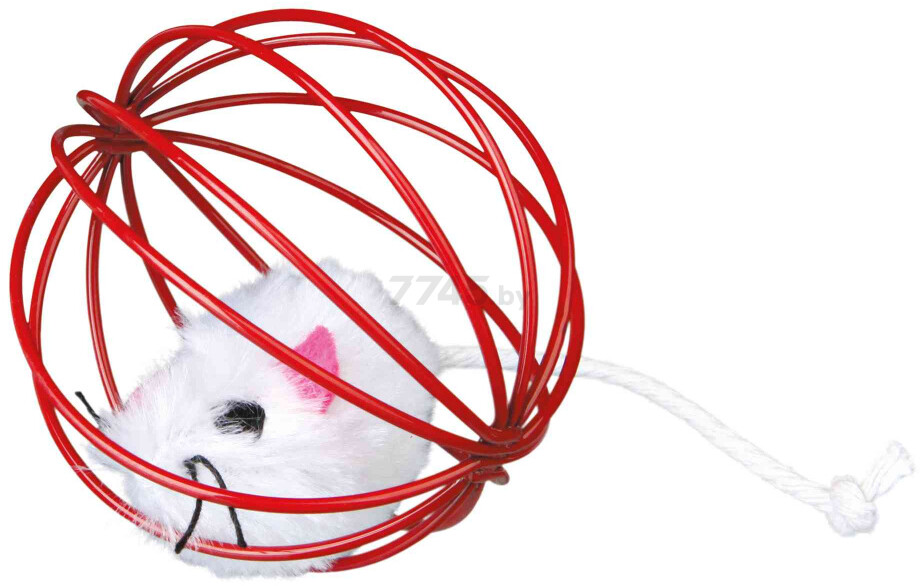 Игрушка для кошек TRIXIE Мышь с колокольчиком в шаре из проволоки d 6 см (4115) - Фото 3
