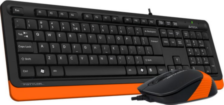 Комплект клавиатура и мышь A4TECH Fstyler F1010 Black/Orange - Фото 3