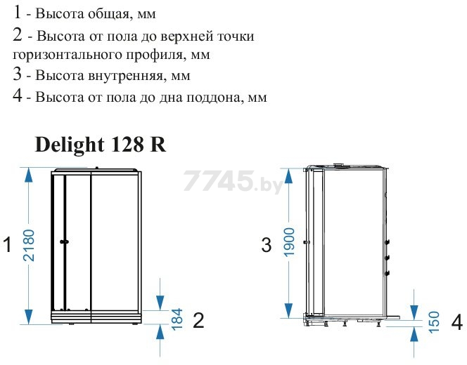 Кабина душевая DOMANI-Spa Delight 128 R 120х80 (DS01D128RLBT00) - Фото 3